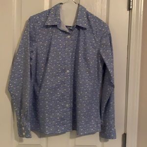 L. L. Bean Petite Floral Button Down Oxford